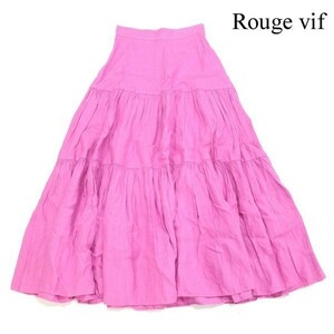 21SS* Rouge vif rouge vif spring summer product dyeing! flax 100% maxi height gya The -tia-dolinen skirt Sz.36 lady's D3B00309_4#P