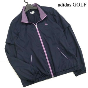 adidas GOLF アディダス ゴルフ 通年 2way♪ ウインドブレーカー ジャケット ブルゾン Sz.OT/XG　レディース ネイビー　D3T00049_1#O