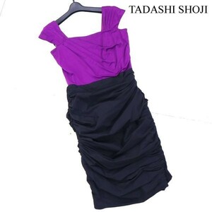 TADASHI SHOJI タダシショージ ストレッチ♪ ノースリーブ シルク ギャザー ワンピース ドレス Sz.4　レディース　D2T00991_5#D