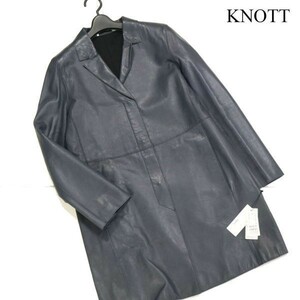 【新品 未使用】 KNOTT ノット トゥモローランド 秋冬 羊革♪ ラム レザー コート Sz.1　レディース 定価15万★　D2T03119_C#N