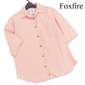 Foxfire フォックスファイヤー 春夏 テクノファイン コットン&ポリ♪ 半袖 チェック シャツ Sz.L　レディース アウトドア　D2T01204_6#A