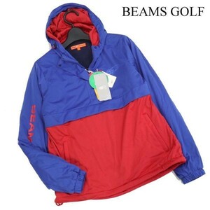 【新品 未使用】 BEAMS GOLF ビームス ゴルフ 防風 撥水★ 裏フリース プルオーバー パーカー ジャケットSz.S　レディース　D2T01896_9#N