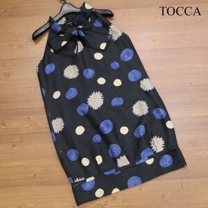 TOCCA トッカ 春夏 リボン♪ シルク100% ノースリーブ ミニ ワンピース ドレス Sz.4　レディース 結婚式 二次会 お呼ばれ　D3T00908_5#D