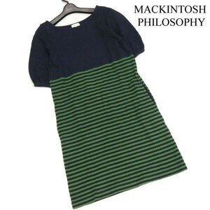 MACKINTOSH PHILOSOPHY Macintosh firosofi- весна лето окантовка! короткий рукав автобус k рубашка One-piece Sz.38 женский D2T01639_8#D