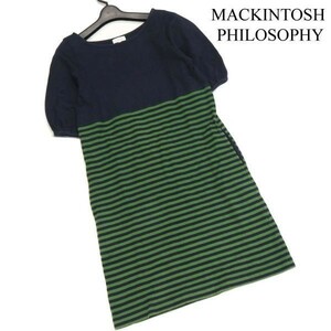 MACKINTOSH PHILOSOPHY マッキントッシュ フィロソフィー 春夏 ボーダー♪ 半袖 バスクシャツ ワンピース Sz.38　レディース　D2T01639_8#D