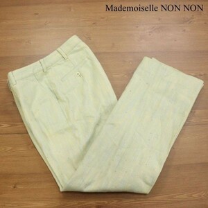 Mademoiselle NON NON マドモアゼルノンノン 春夏 コットン&リネン♪ スラックス パンツ Sz.38/M　レディース 日本製　D3B00156_2#P