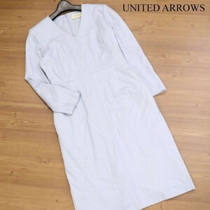 UNITED ARROWS ユナイテッドアローズ 秋冬 UBCS 長袖 Vネック ウール スムース ワンピース Sz.36　レディース　D2T01770_8#E