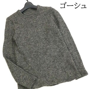 ゴーシュ 秋冬 ウール100%♪ クルーネック ニット セーター Sz.2　レディース グレー 日本製　D2T02120_9#K