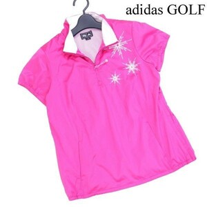 adidas GOLF アディダス ゴルフ 春夏 裏地メッシュ♪ 半袖 ハーフジップ ウインドブレーカー シャツ Sz.L/G　レディース　D2T01240_6#A