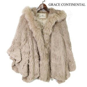 GRACE CONTINENTAL グレースコンチネンタル 毛皮♪ ラビット & フォックス ファー ジャケット コート Sz.36　レディース　D2T02747_B#N