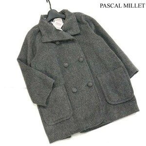 【新品 未使用】 PASCAL MILLET パスカルミレ バスストップ アンゴラ混 ウール コート Sz.M　レディース グレー 定価5.4万　D2T03096_C#N