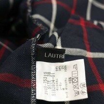 LAUTREAMONT ロートレアモン 通年 裏地チェック柄♪ ノーカラー ジャケット ブレザー Sz.38　レディース ネイビー　D3T00103_1#O_画像5