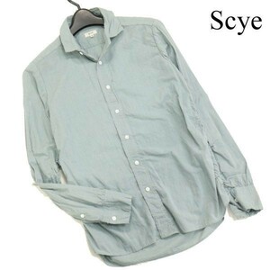 Scye Saizo -year -sold Shirring ♪ Long -sleeved Cotte Room Blouse Sz.38 Ж.