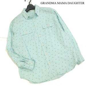 GRANDMA MAMA DAUGHTER グランマママドーター 通年 ゆったり♪ 長袖 花柄 オーバーサイズ ワーク シャツ Sz.0　レディース　D2T03110_C#C