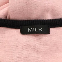 MILK ミルク 可愛い レース&フリル♪ 通年 長袖 ニット ワンピース Sz.F　レディース ピンク 日本製　D3T00392_3#F_画像6