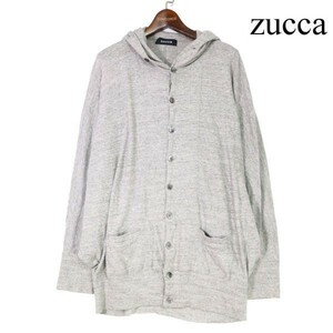 zucca ズッカ 通年 ドルマン スリーブ♪ スウェット ニット パーカー カーディガン Sz.M　レディース グレー 日本製　D2T03047_C#O