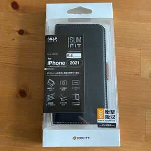 iPhone13 mini サイドマグネット手帳型ケース 6308IP154BO（BK×DBR）