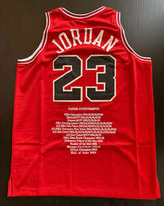  Michael * Jordan CAREER STATS JERSEY #23 Red