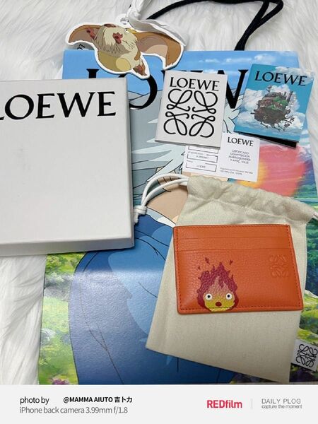 LOEWE ロエベ 限定コラボ ロエベ×ジブリ ハウルの動く城 カルシファー パスケース パスケース 定期入れ