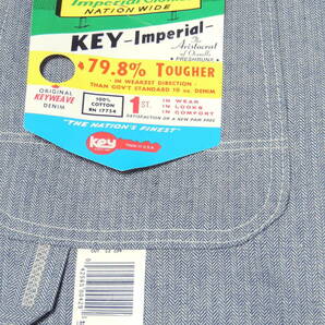 ◆ 新品 32インチ USA製 80S デッドストック KEY IMPERIAL キー インペリアル OVERALLS オーバーオール ヘリンボーン デニム アメリカ製の画像7