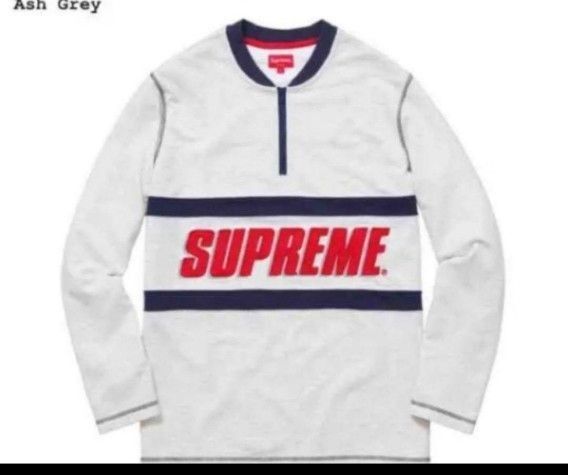 シュプリーム Supreme スウェットロンT ハーフジップ 赤ロゴ