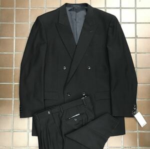 半額以下　新品★激安スーツ★オールシーズン礼服　大きいサイズXXL A8 ブラック　黒/ノーベンツ/冠婚葬祭　アジャスター カネボウ商品