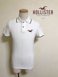 HOLLISTER ホリスター アイコン 鹿の子 ポロシャツ トップス 半袖 ホワイト サイズS 321164132 白