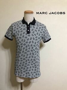 MARC BY MARC JACOBS マーク バイ マークジェイコブス 鹿の子 ポロシャツ トップス 半袖 サイズXS グレー ブラック ペイズリー柄 M4001594