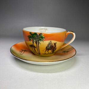  Old Noritake RC Mark cup & saucer Noritake hand paint antique tea cup coffee cup Arabia n sand .