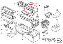BMW 3シリーズ E46 コンソールボックス コインホルダー 小物入れ トレー 316i 318i 320i 323i 325i 328i 330i 1.6 1.9 51168217957 新品_画像9