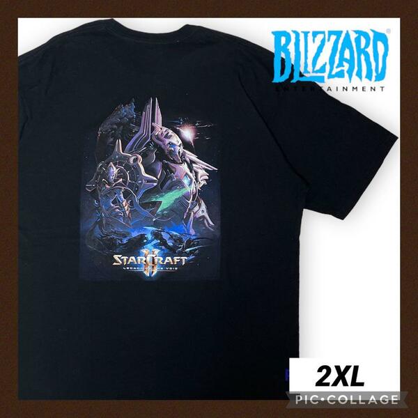 Blizzard 半袖Tシャツ メンズ 2XL 黒 半袖 ゲームTシャツ 非売品 送料無料 海外アーティスト スタッフT 海外輸入 アニメTシャツ ゲーム