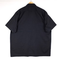 Dickies ディッキーズ 半袖ワークシャツ メンズUS-2XLサイズ ブラック 黒 ボックス裾 カジュアル XXL 古着sh-4034n_画像3