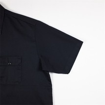 Dickies ディッキーズ 半袖ワークシャツ メンズUS-2XLサイズ ブラック 黒 ボックス裾 カジュアル XXL 古着sh-4034n_画像6