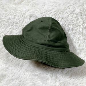 【美品】Fabrication Locale ファブリケーションローカル MARTIAL 4Panel Hat ハット モールスキン オリーブ