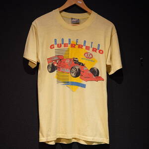 1980's STP ヴィンテージTシャツ Mサイズ イエロー 黄色 アメカジ ビンテージ 古着 メンズ バイカー アメリカン