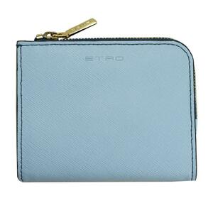  Etro purse lady's ETRO compact purse leather light blue / inside side multicolor 1N176 2301 0250
