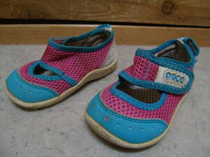 бесплатная доставка по всей стране ifmi-IFME ребенок Kids baby девочка розовый X бледно-голубой дренаж дыра имеется подошва вода обувь aqua сандалии 13cm