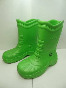 全国送料無料 クロックス crocs 子供靴 キッズ 男＆女の子 緑色 長靴 レインシューズブーツ 20-21cm(W4-5)