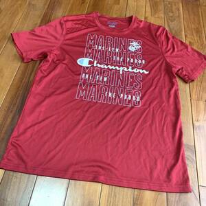 沖縄 米軍放出品 Tシャツ MARINE CHAMPION トレーニング ランニング 筋トレ スポーツ LARGE (管理番号Y131)
