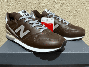 フットロッカー別注M576デザイン New Balance CM996NH US8 26cm 天然皮革 オールレザー M996限定カラー 茶 ブラウン×グレー スニーカー