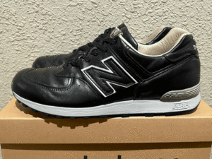 廃番 オールレザー New Balance LM576BKU UK製 US8.5 限定 M576 NB 本皮 天然皮革 ブラック 黒 イギリス製 Made In England スニーカー