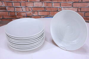  eat and drink shop direction plate peace plate flat plate white color 10 pieces set ceramics diameter approximately 25cm details unknown used present condition goods #(F7401)