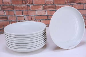  eat and drink shop direction plate peace plate flat plate white color 10 pieces set ceramics diameter approximately 25cm details unknown used present condition goods #(F7403)