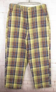 LYP16491 e.sen イーセン ジャーナルスタンダード thomas yellow check pants イエローチェック パンツ ESENFW19P08JS S 未使用