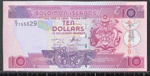 外国紙幣 ソロモン諸島 2006年 未使用 10ドル