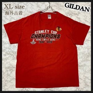 ⑪ XL レッド 赤 古着 Tシャツ 半袖 GILDAN ギルダン メンズ レディース 半袖Tシャツ ユニセックス ウィメンズ