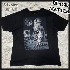 27. XL ブラック 黒 古着 Tシャツ 半袖 海外古着 メンズ レディース プリントTシャツ 恐竜 宇宙 オーバーサイズ