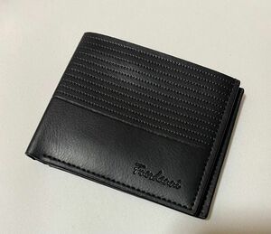メンズカードケース　カードホルダー　紙幣ホルダー　ブラック 二つ折り財布 パスケース