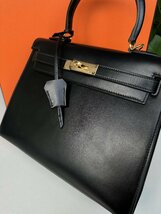 新品同様 ★HERMES エルメス★ ケリー28 外縫い U刻印 ボックスカーフ ハンドバッグ 2way ゴールド金具 レディース ブランド_画像4