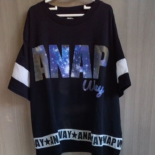 ロゴオーバーTシャツANAP黒150